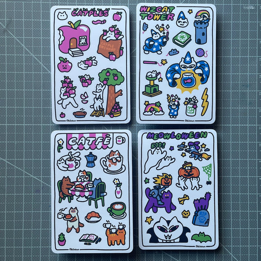 Cat Sticker Sheet 4-Pack