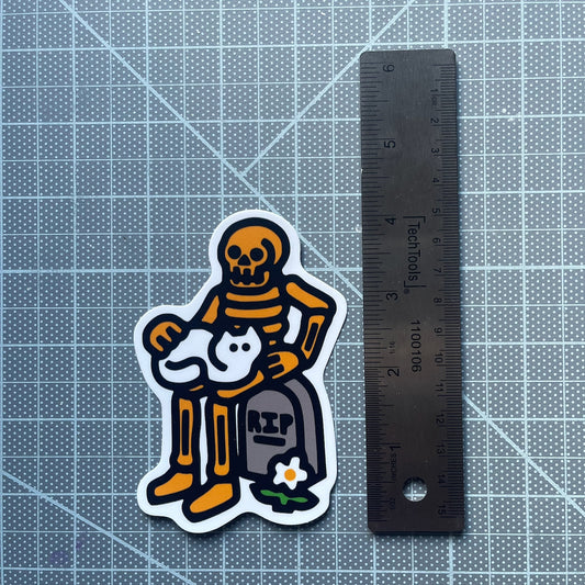 "Graveyard Cat" Vinyl Sticker