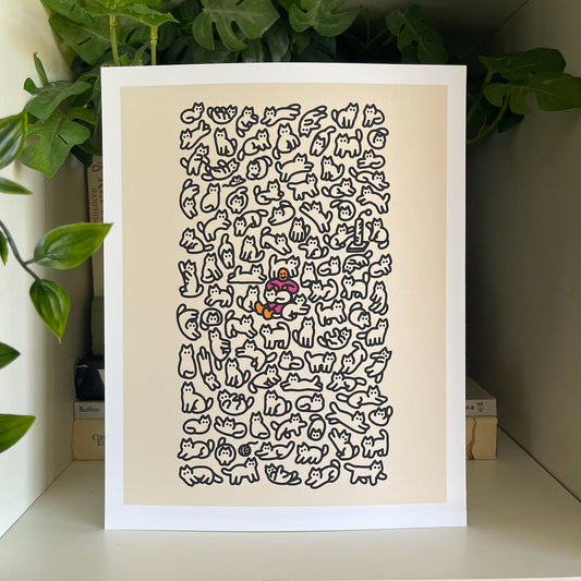 "100 Cats" Art Print