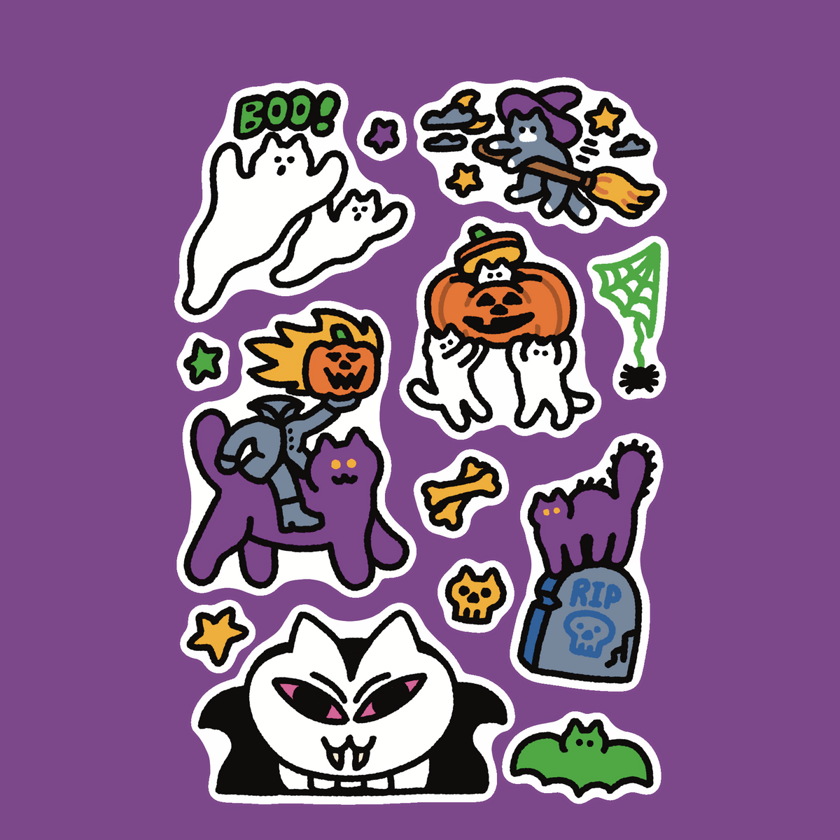 "Meowloween" Sticker Sheet