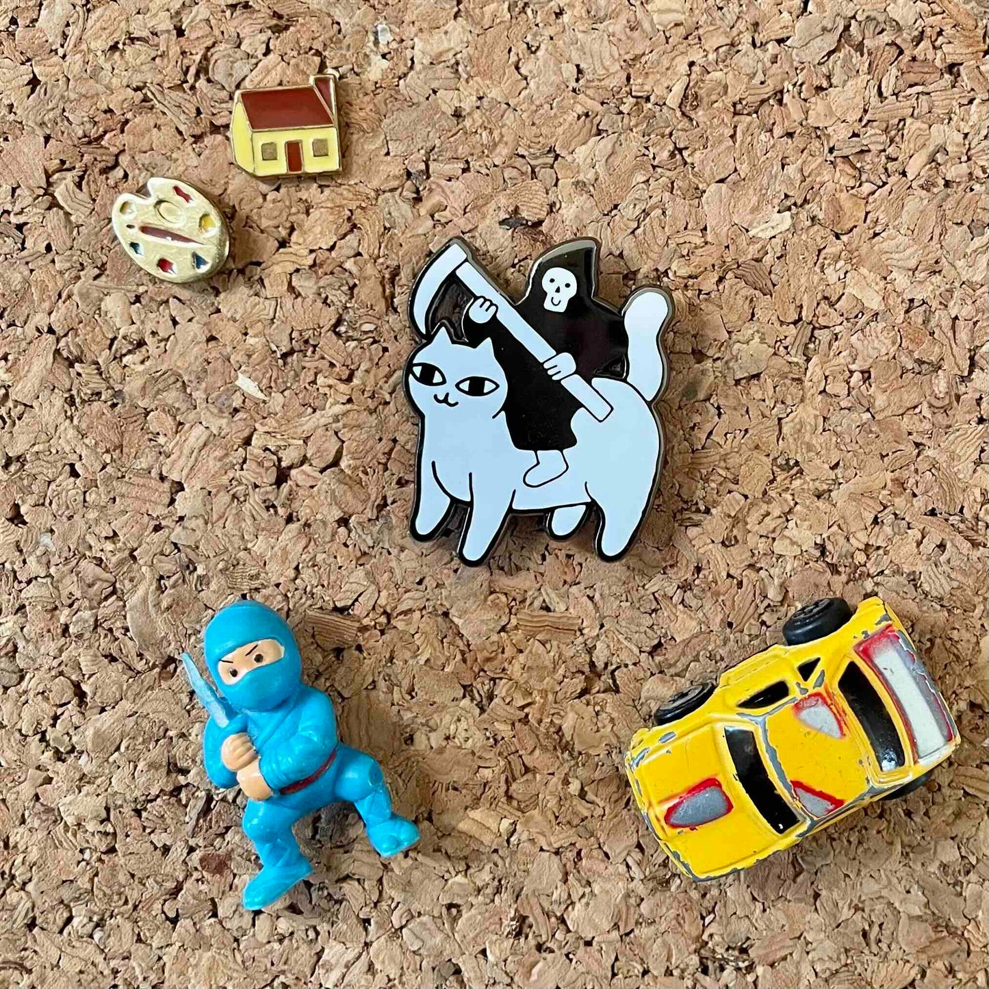 "Death Rides a Pale Cat" Enamel Pin