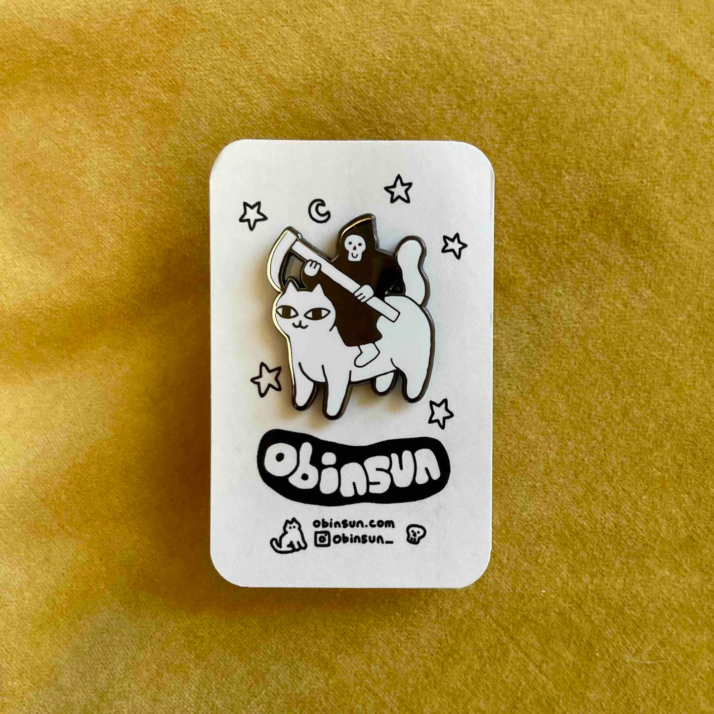 "Death Rides a Pale Cat" Enamel Pin