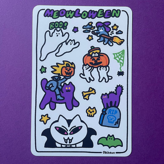 "Meowloween" Sticker Sheet