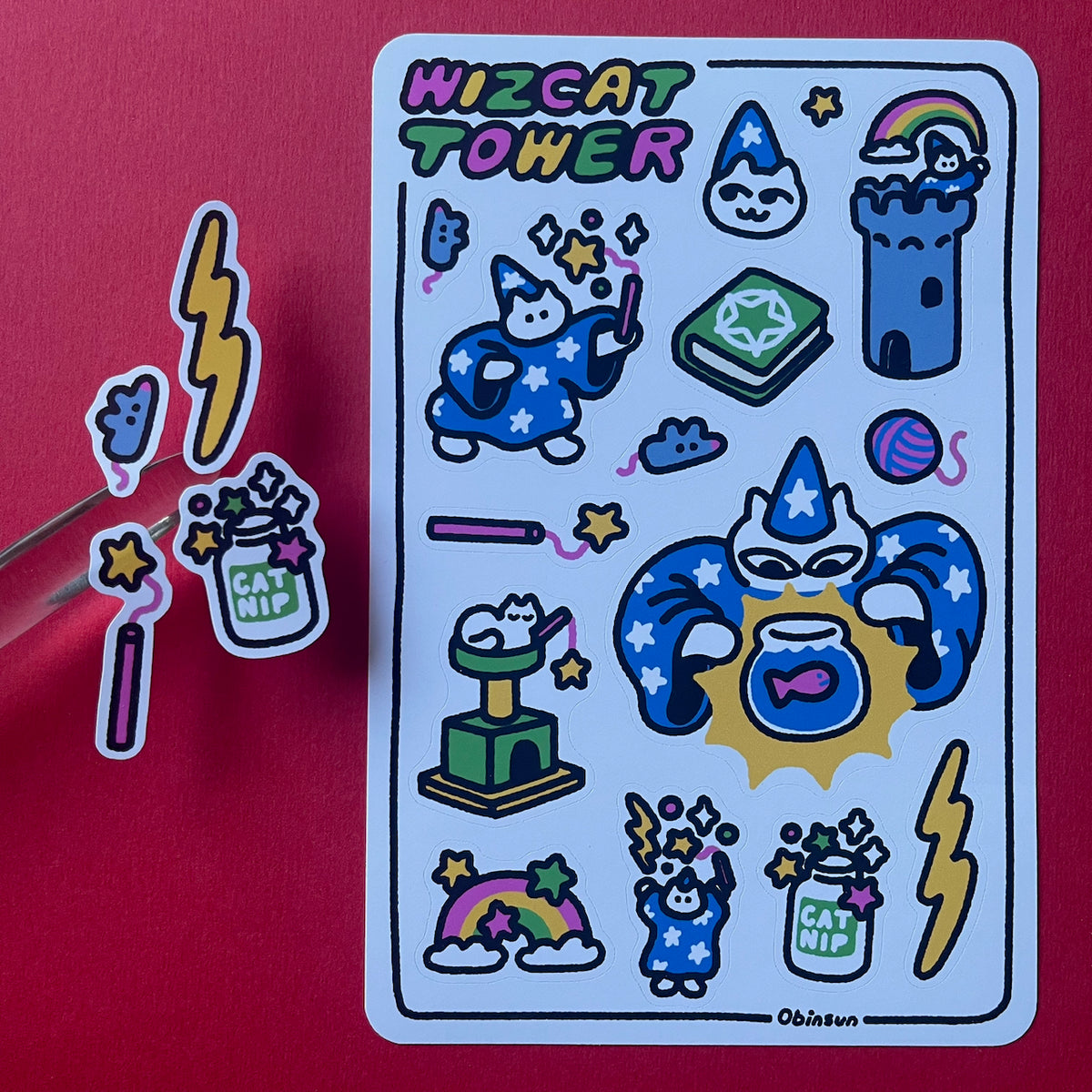 "Wizcat Tower" Sticker Sheet
