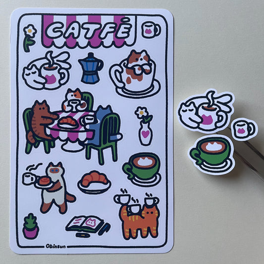 "Catfé" Sticker Sheet