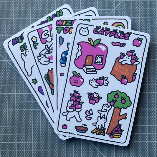 Cat Sticker Sheet 4-Pack