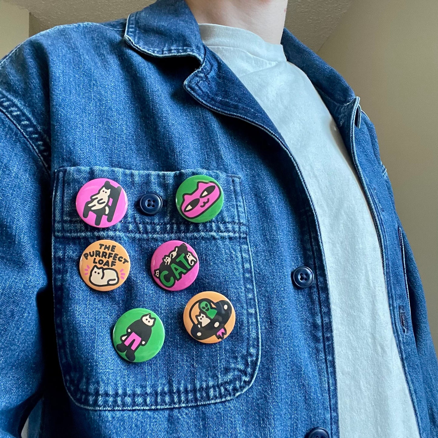 "CATS" Button Pin 6-Pack