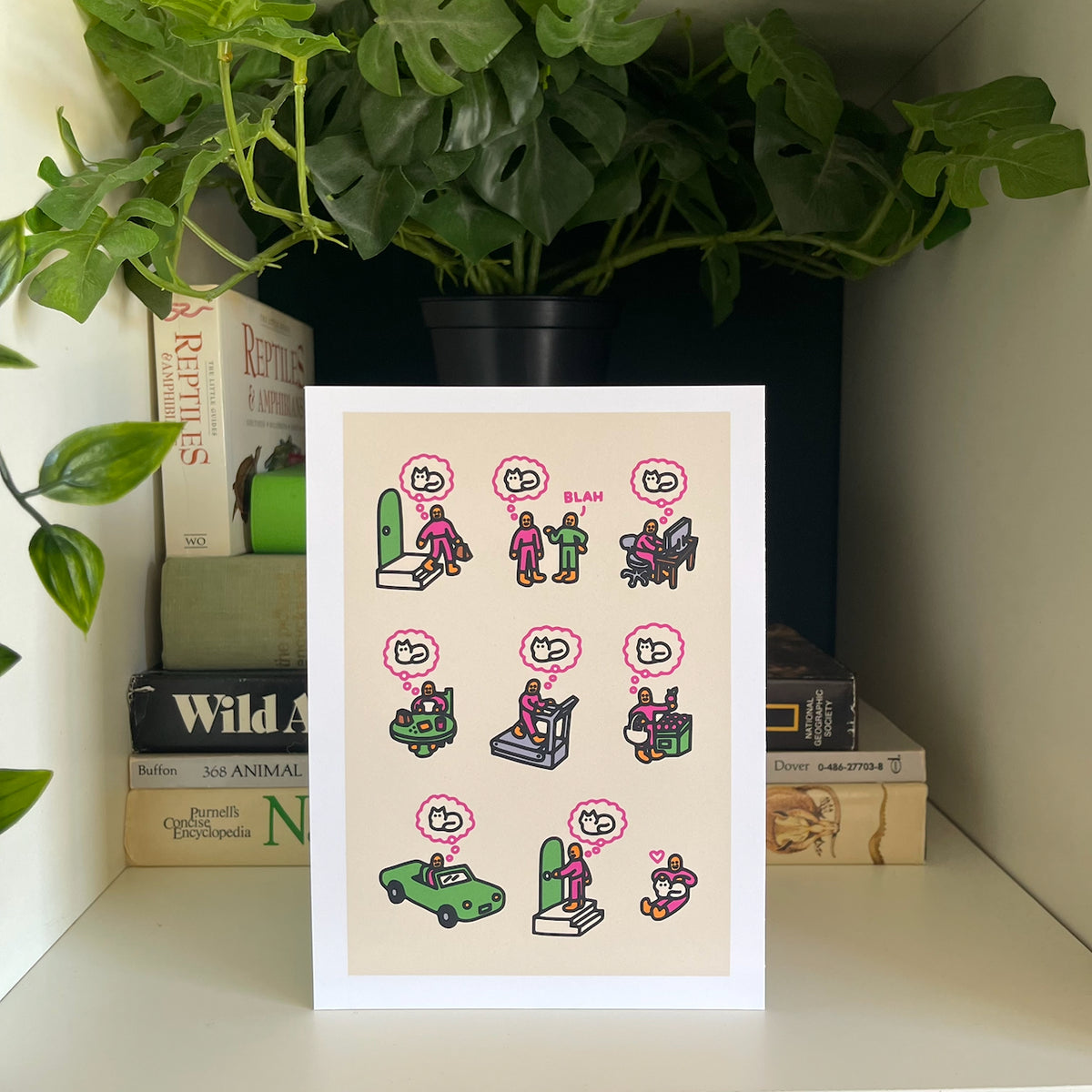 "Day in the Life of a Cat Person" Art Print