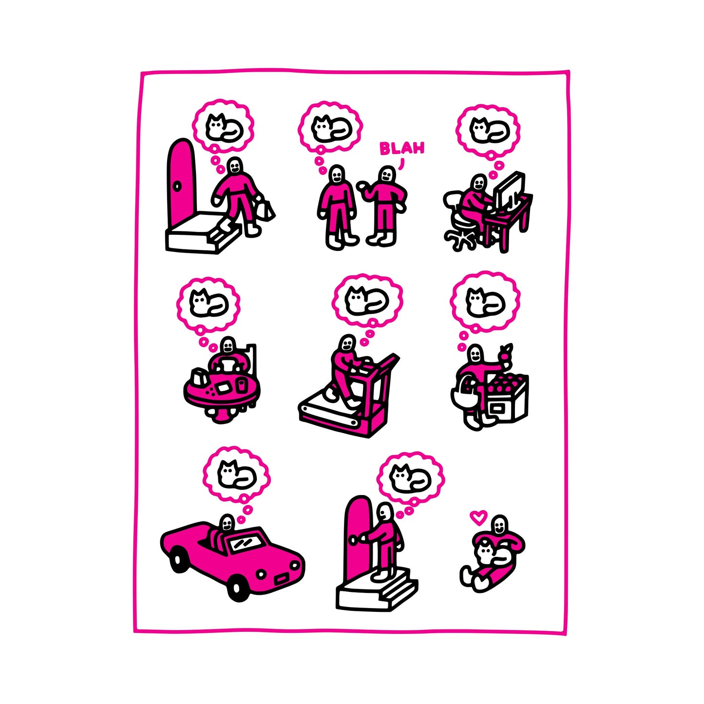"Day in the Life of a Cat Person" Print