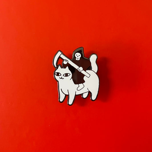 "Death Rides a Pale Cat" Enamel Pin
